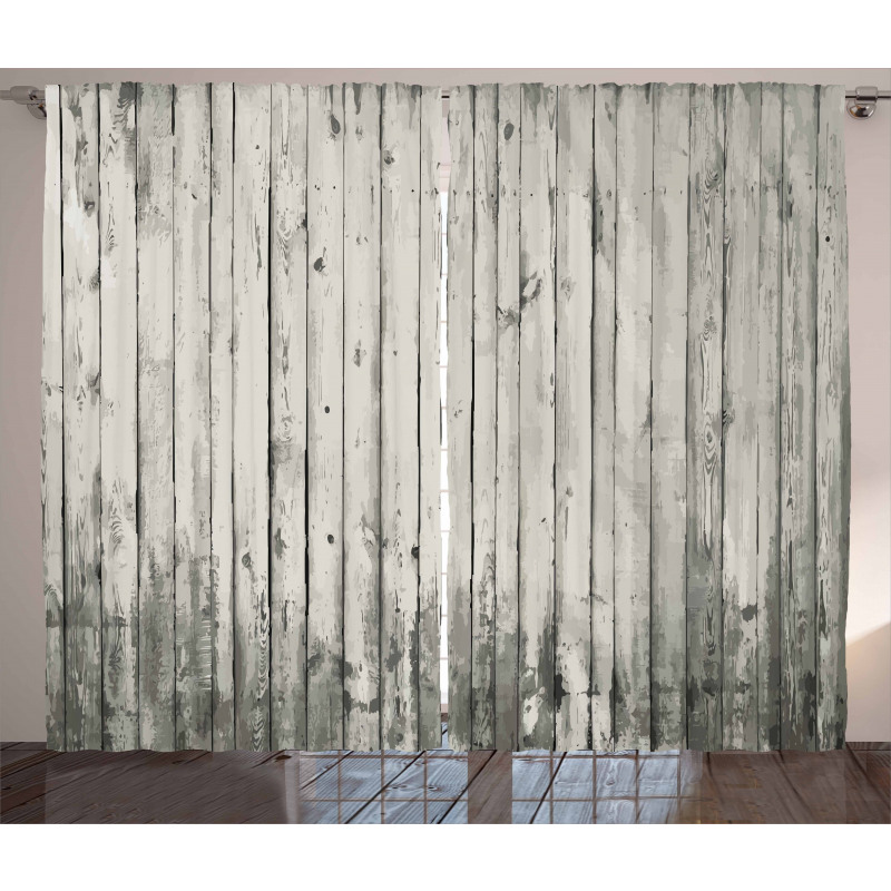 Grunge Art Vertical Planks Curtain