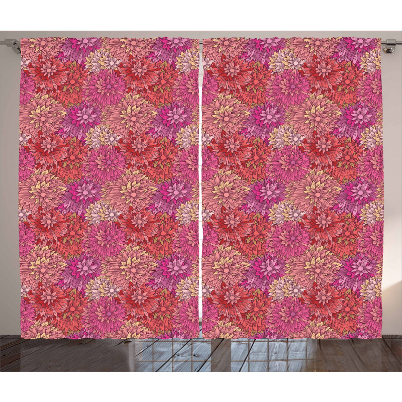 Feminine Blooming Petals Curtain