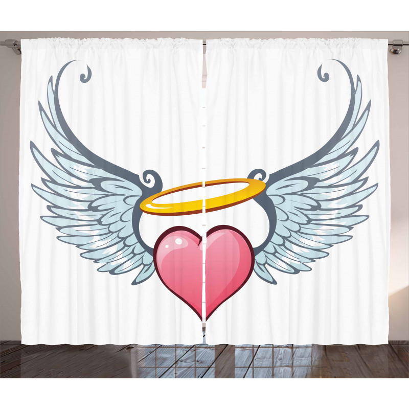 Valentines Day Winged Heart Curtain