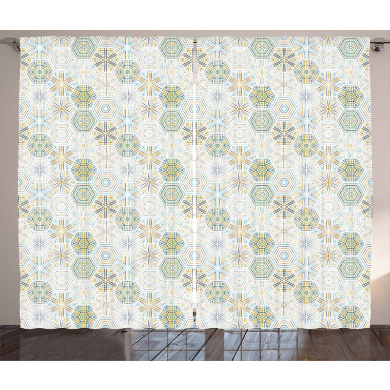 Creative Hexagon Lines Curtain