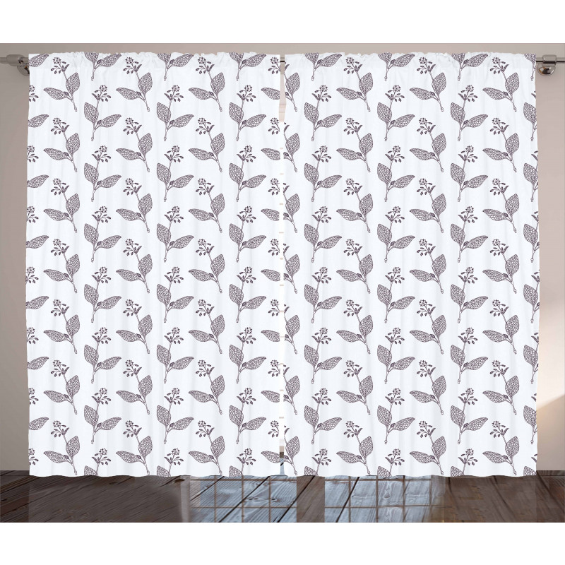 Blossoming Flowers Herbs Curtain