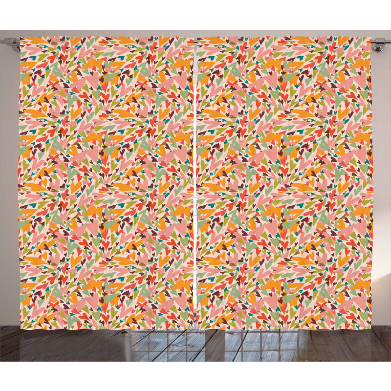 Abstract Love Sign Pattern Curtain