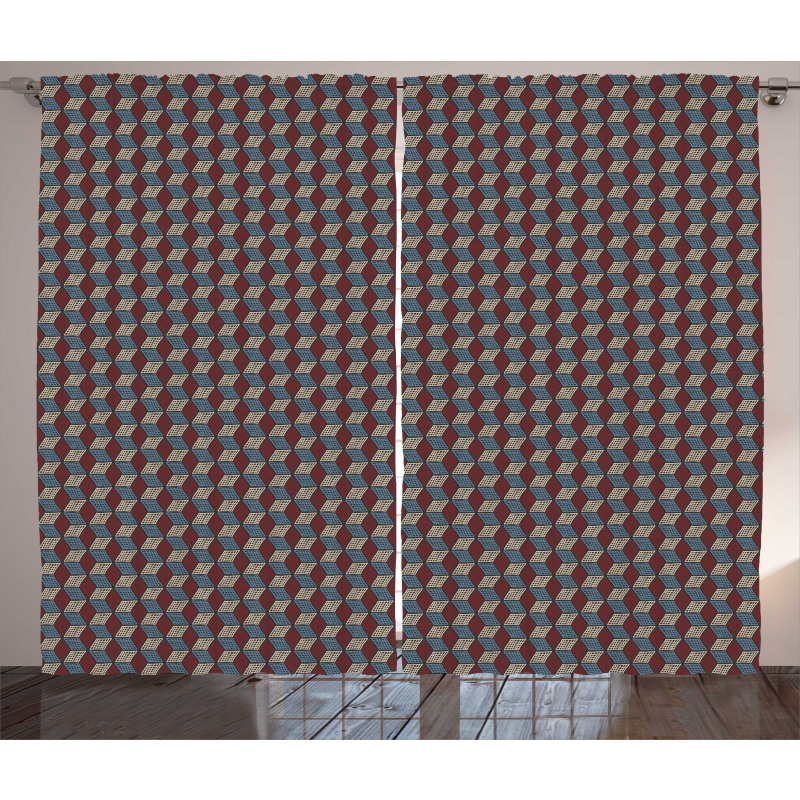 Checkered Boards Cubic Curtain