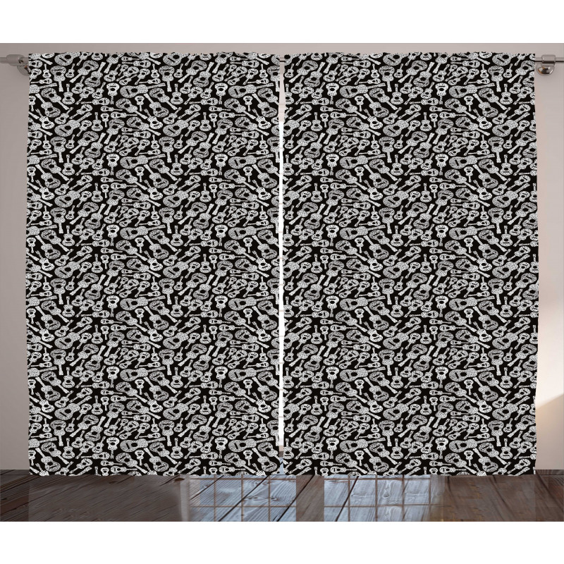 Abstract Guitars Curtain