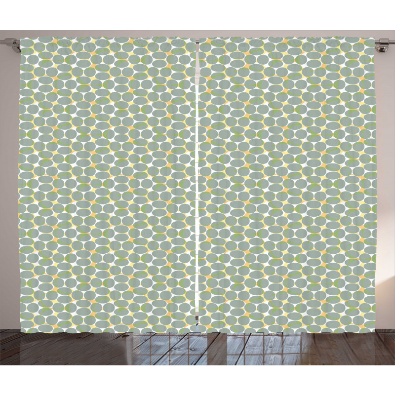 Pastel Overlapping Ovals Curtain