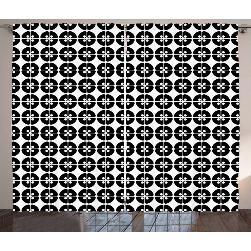 Modern Circles with Dots Curtain