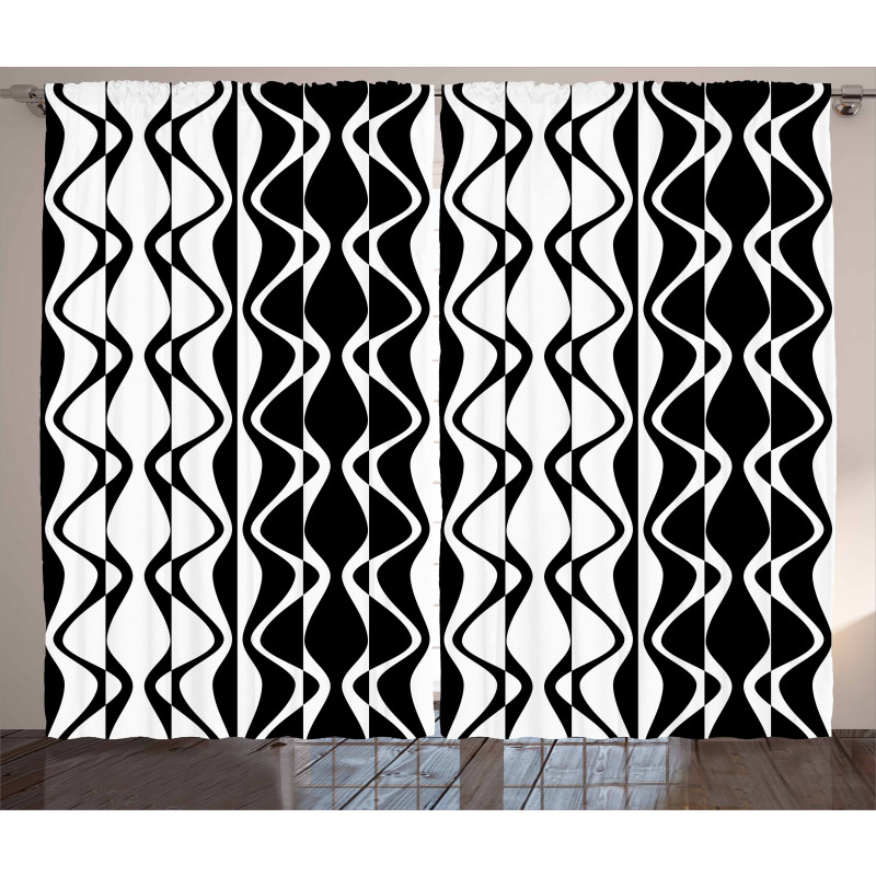 Simplistic Curvy Lines Curtain