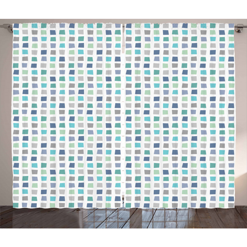 Shades of Color Squares Curtain