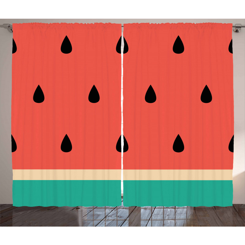 Minimalistic Watermelon Art Curtain