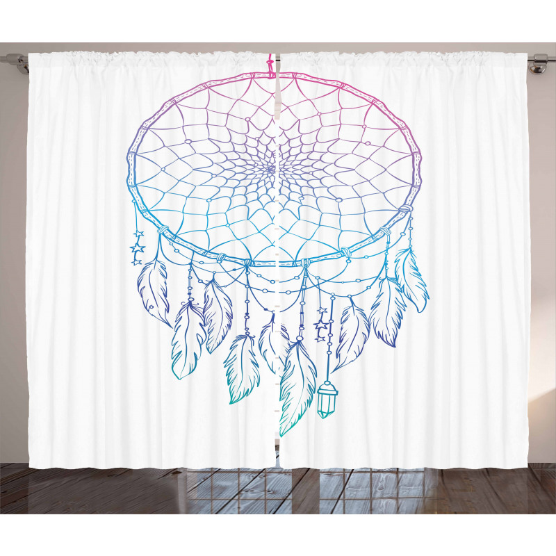 Dreamcatcher Star Feathers Curtain