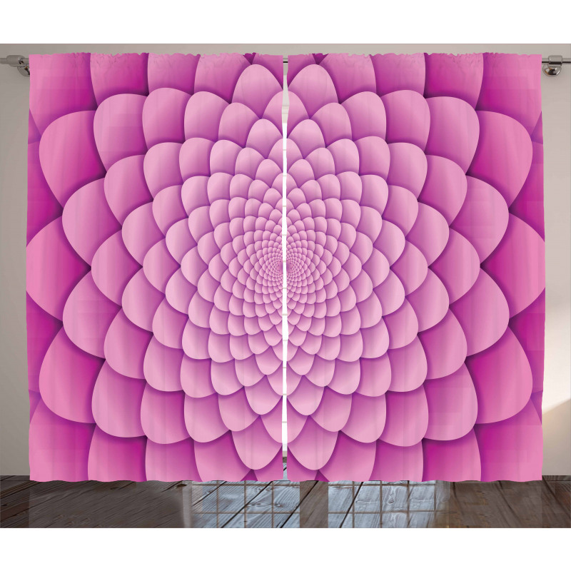 Abstract Spiral Lotus Curtain
