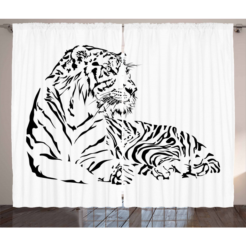 Safari Animal Sitting Curtain