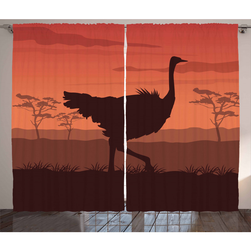Sunset Silhouette Wild Bird Curtain