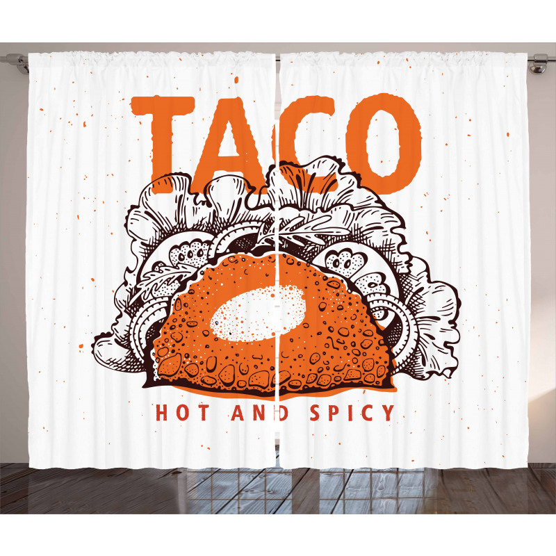 Hot and Spicy Tacos Curtain