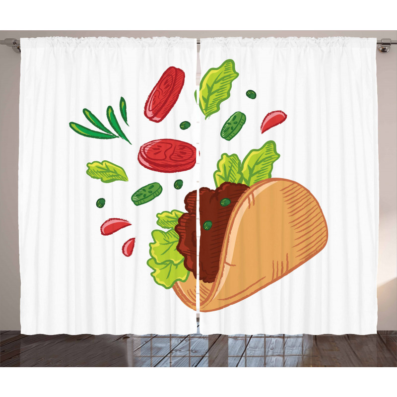 Mexican Tortilla with Veggies Curtain