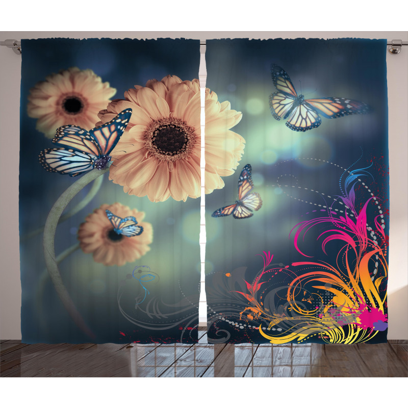 Gerber Petals Butterflies Curtain