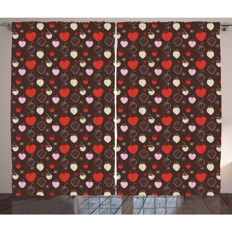 Strawberry Flowers Curtain