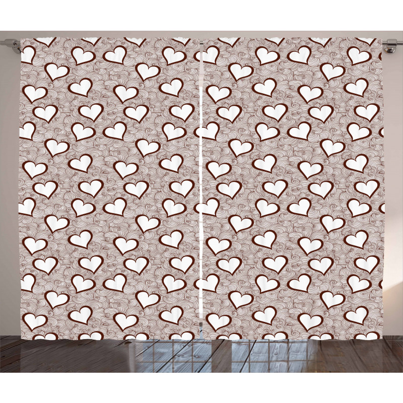 Hearts on Swirls Curtain