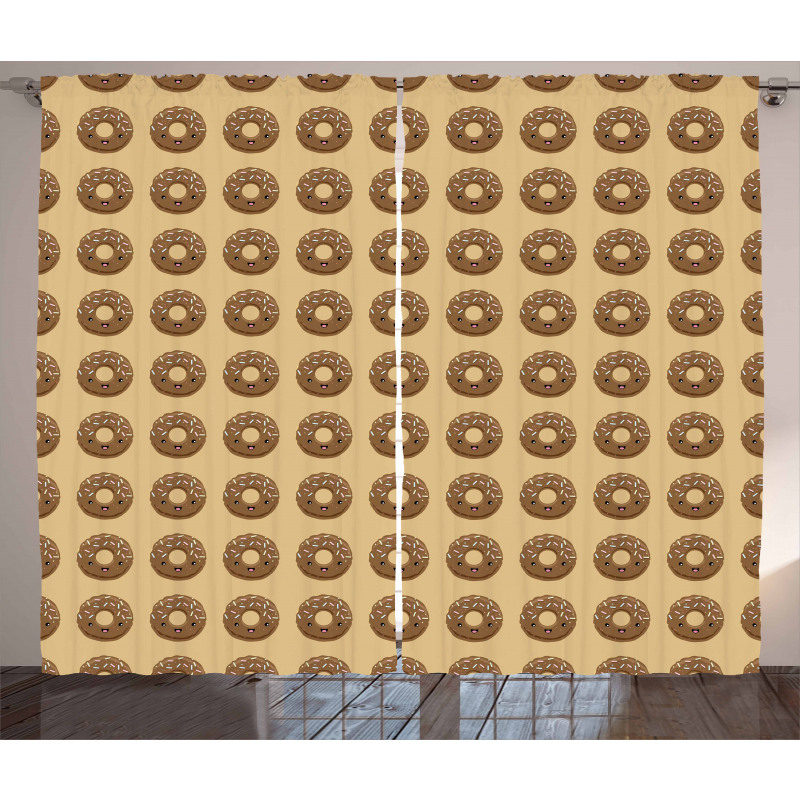 Cocoa Glazed Donuts Curtain