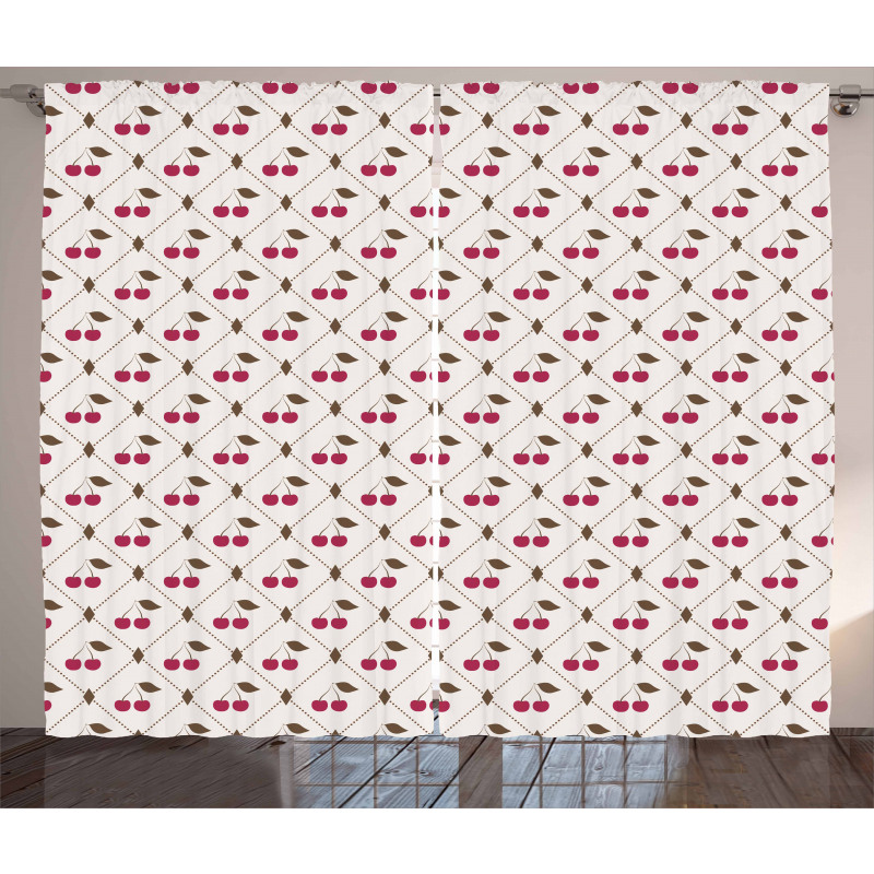 Diamond Lines with Cherry Curtain