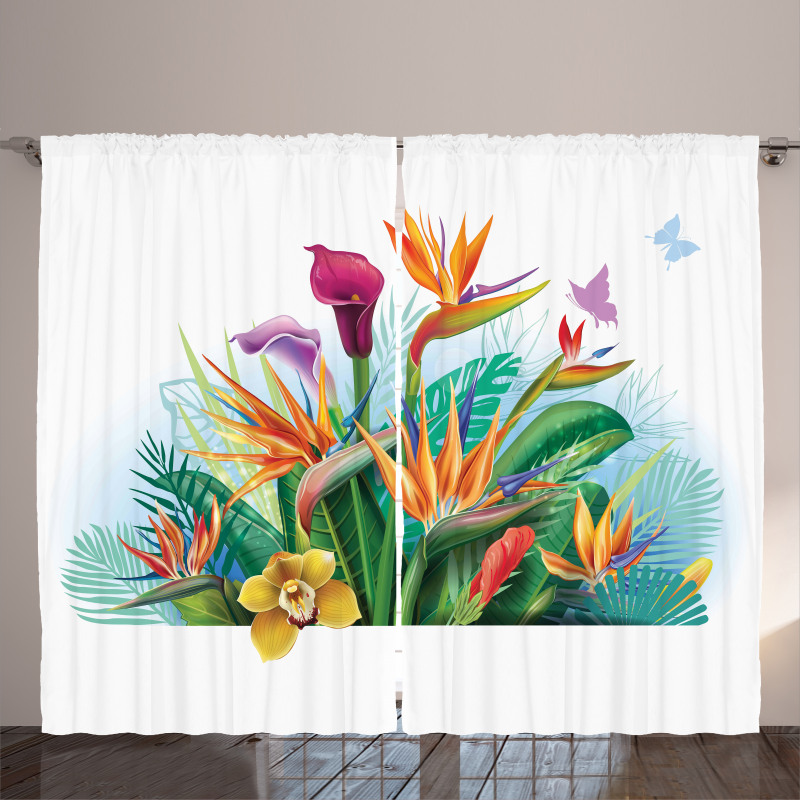 Exotic Flower Strelitzia Curtain