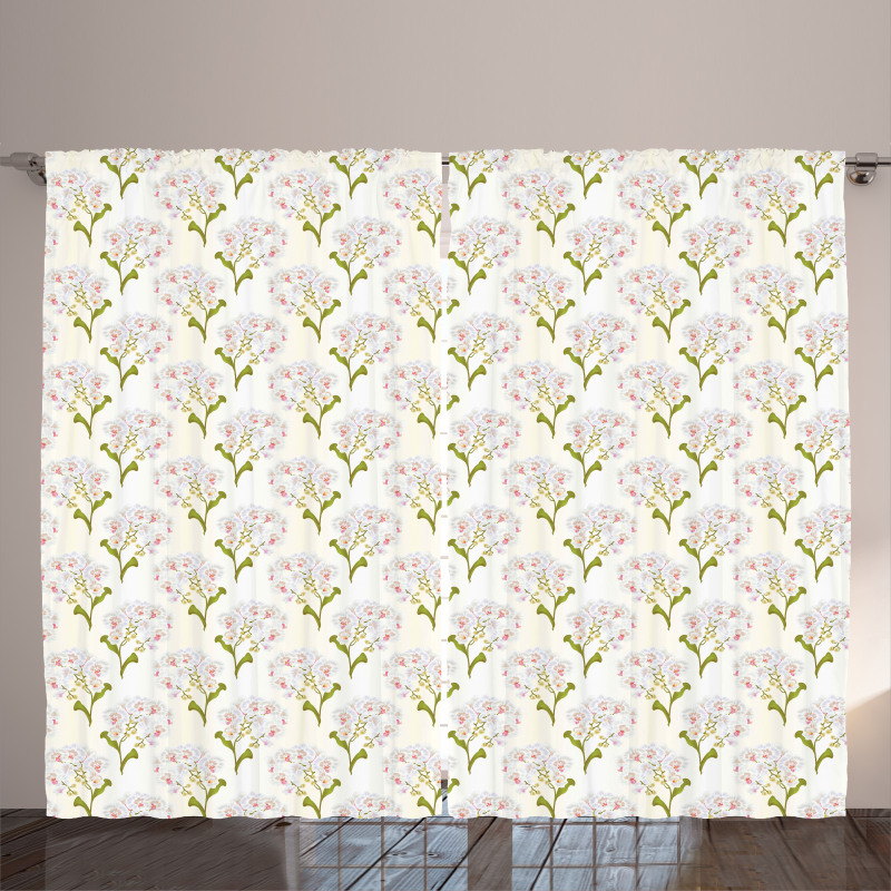 Phalaenopsis White Flowers Curtain