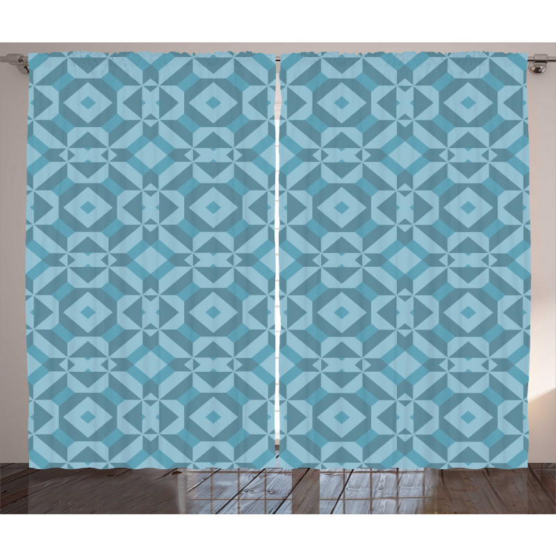 Geometric Vintage Lattice Grid Curtain