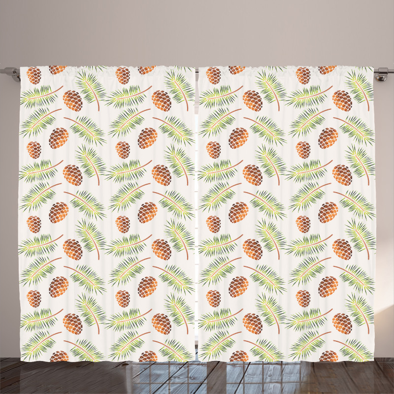 Woodland Tree Theme Watercolor Curtain