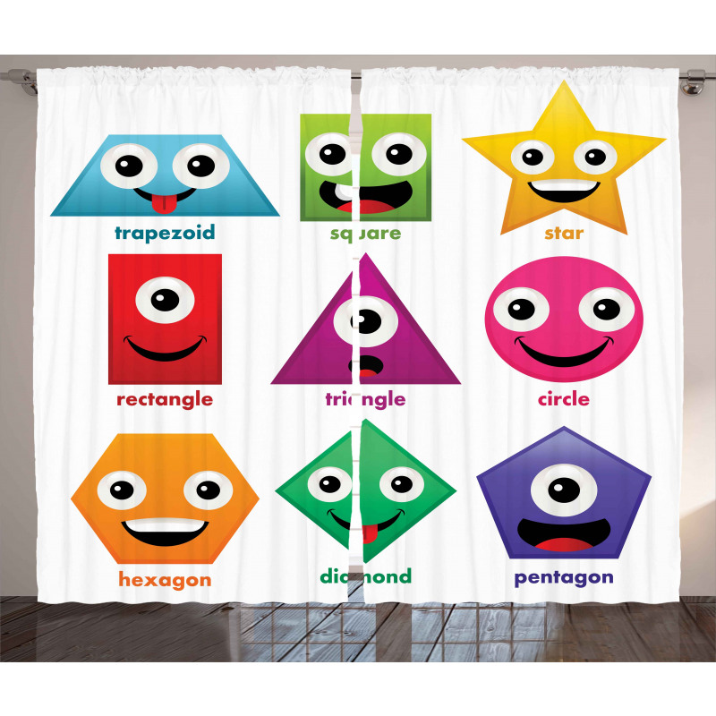 Shapes with Funny Faces Curtain