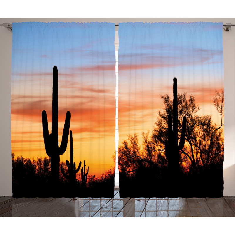 Desert Cactus Wild West Curtain