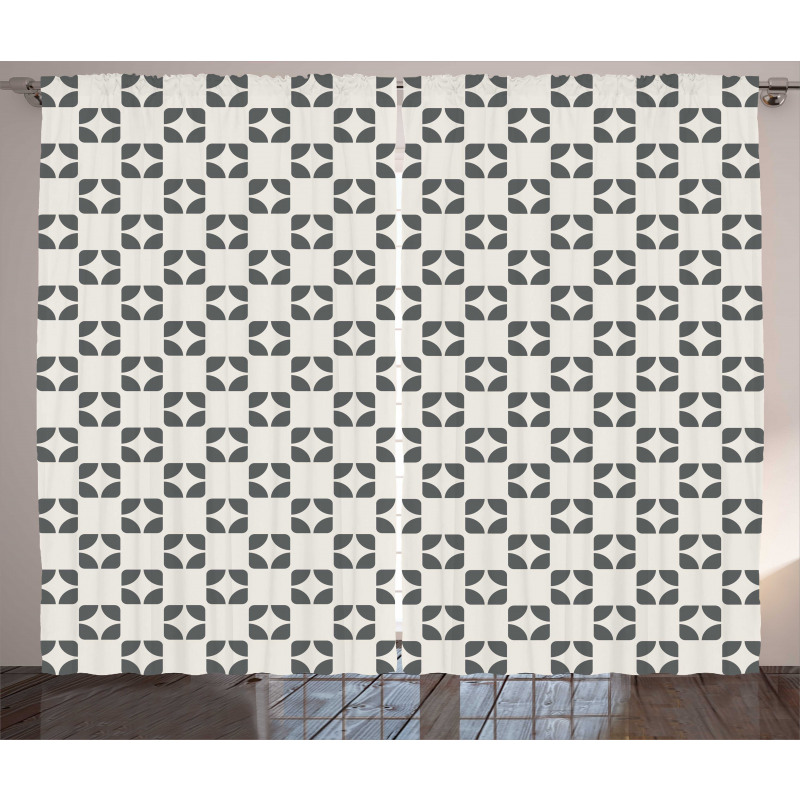 Retro Repeating Shapes Curtain
