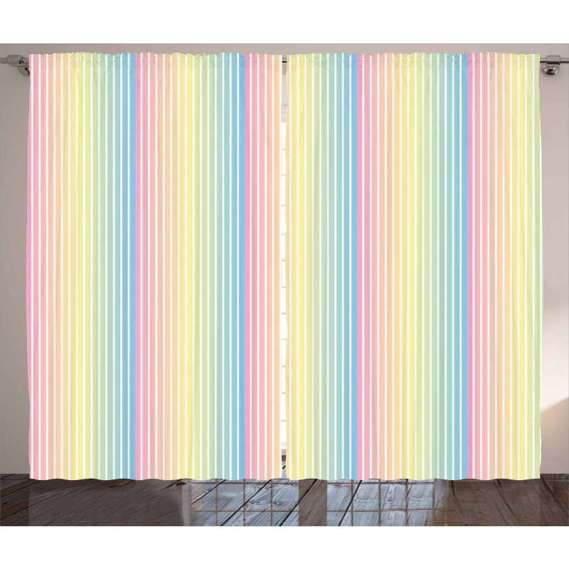 Blended Soft Pastel Color Curtain