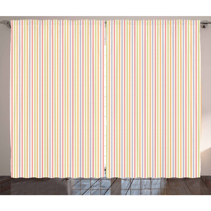 Crayon Stroked Soft Lines Curtain