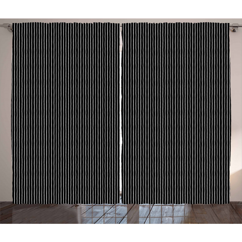 Black and White Stripes Curtain