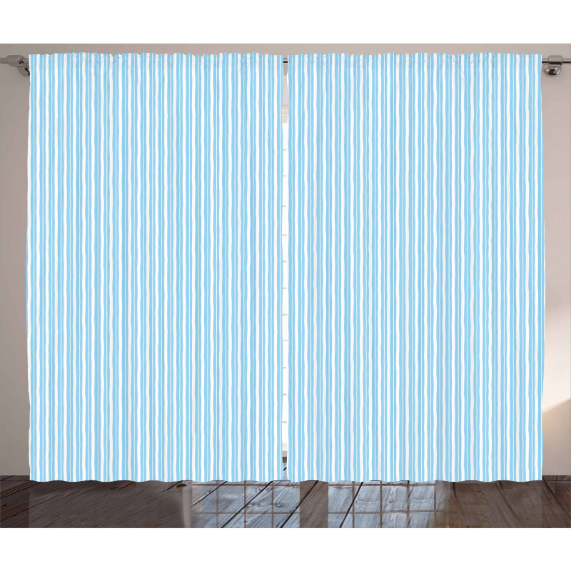 Uneven Crooked Wide Lines Curtain