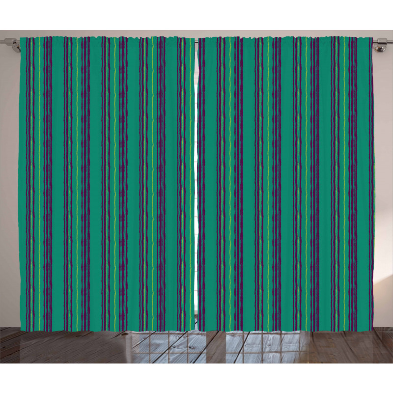 Forest Color Pastel Lines Curtain