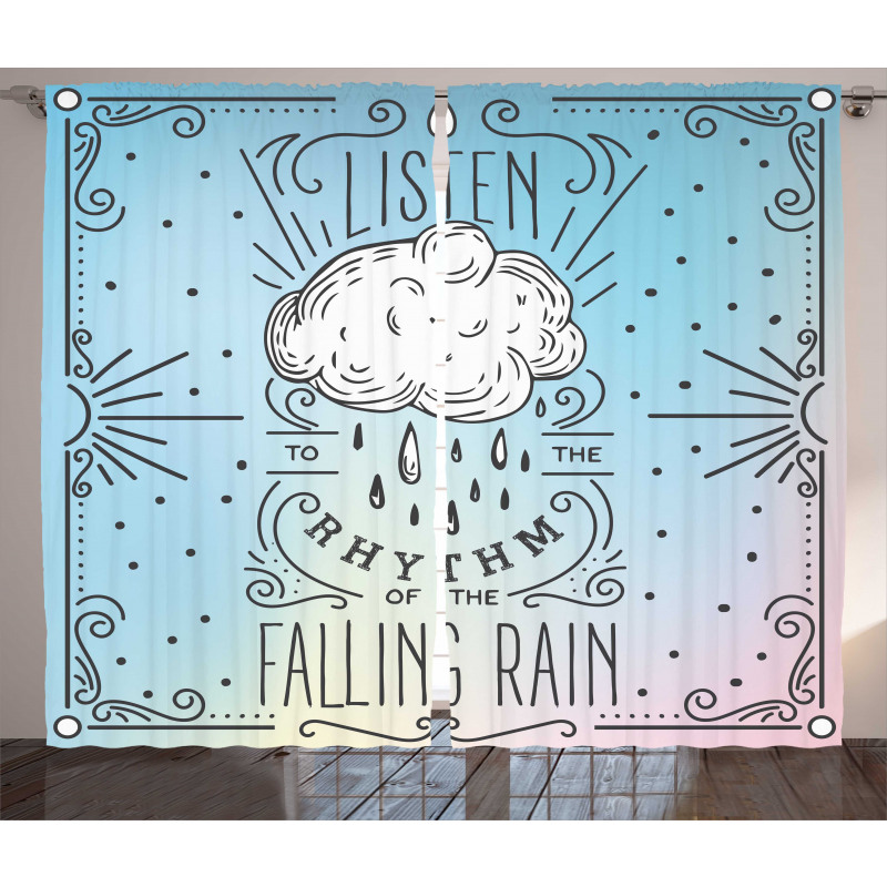 Listen Falling Rain Rhyme Curtain
