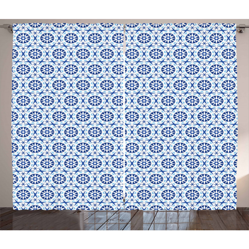 Abstract Flower Motif Curtain