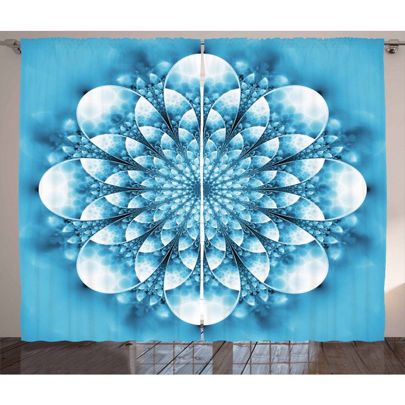 Abstract Exotic Flower Curtain