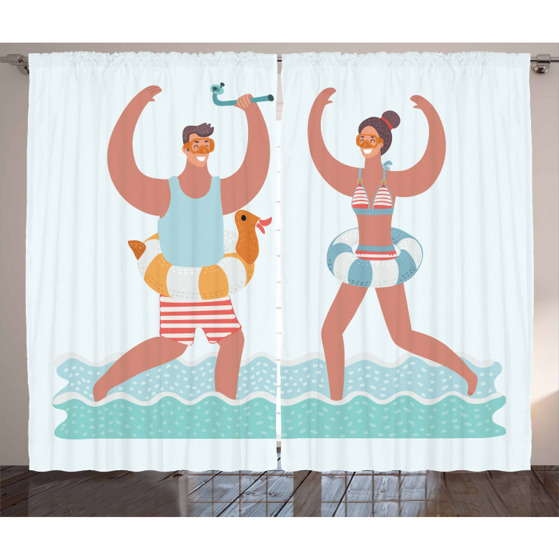 Beach Vibes with Swim Ring Curtain