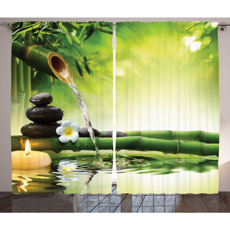 Meditation Stones Bamboo Curtain