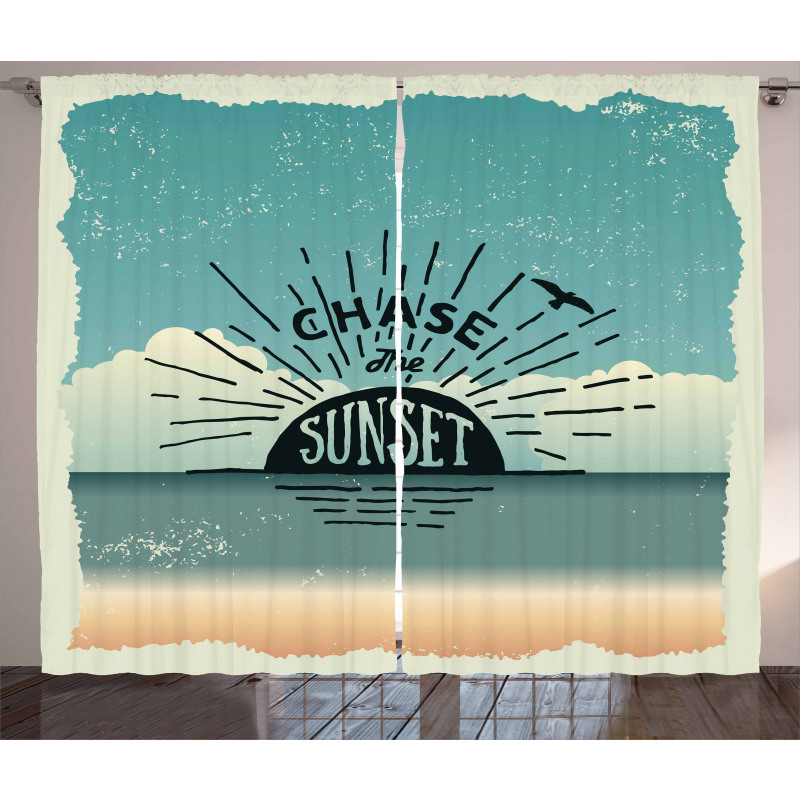Typographic Chase the Sunset Curtain
