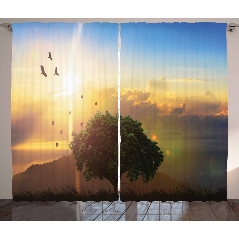 Romantic Fairy Sunset View Curtain