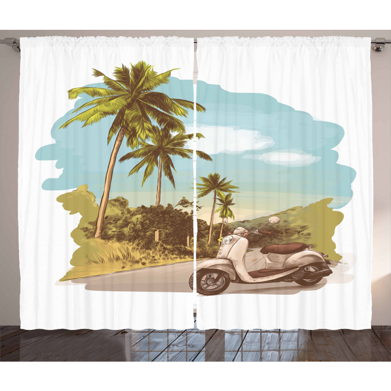 Vintage Scooter in Jungle Curtain