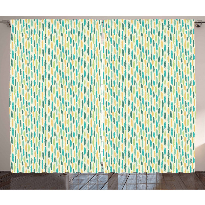 Crayon Effect Stripes Curtain