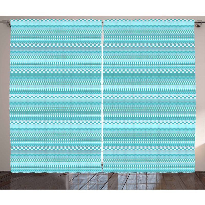 Aquatic Colored Shapes Curtain