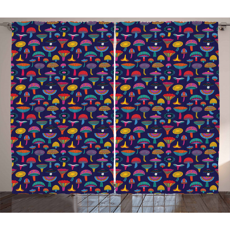 Sixties Inspired Retro Colors Curtain