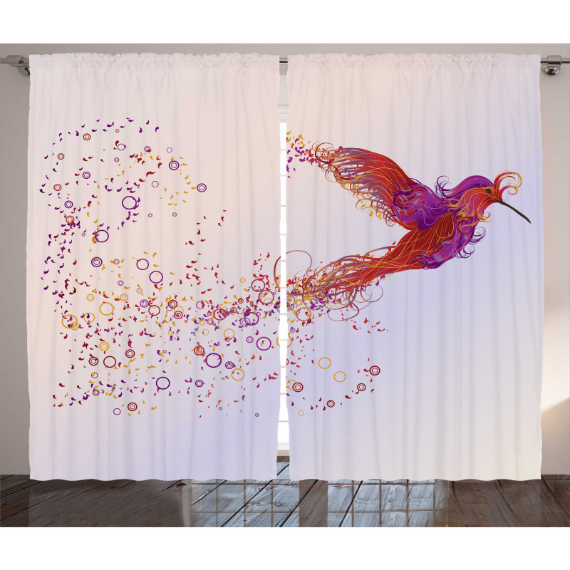 Abstract Hummingbird Curtain