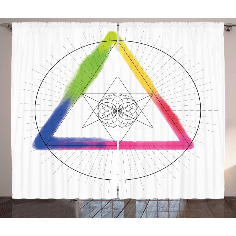 Rainbow Triangle Curtain
