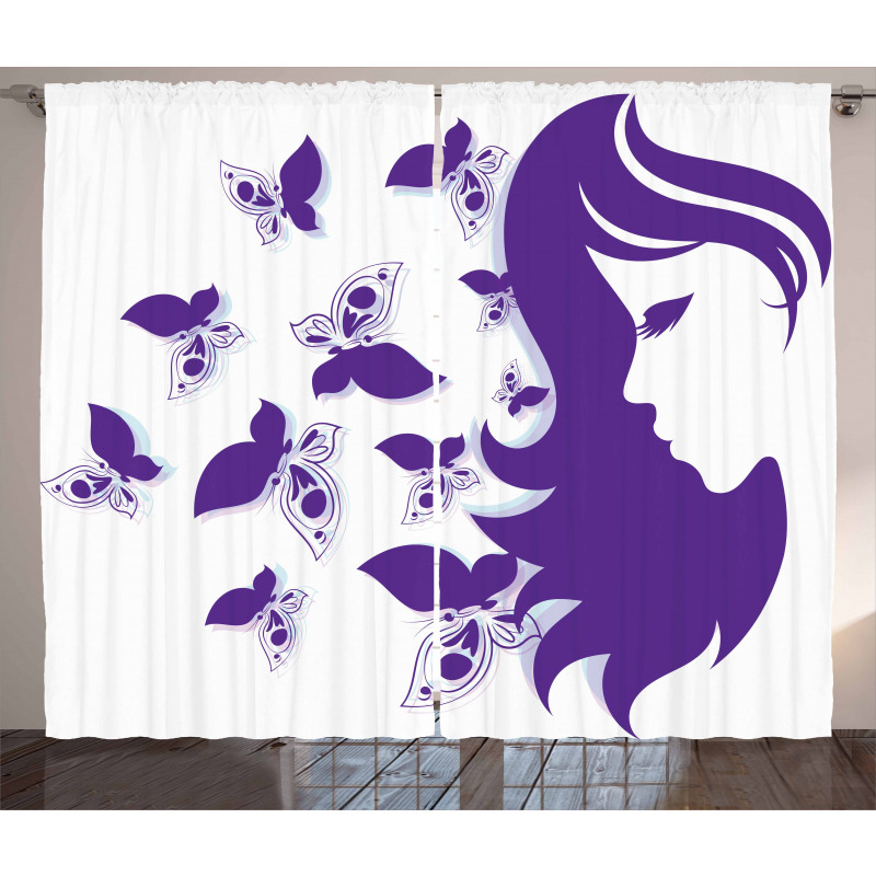 Butterflies and a Lady Curtain